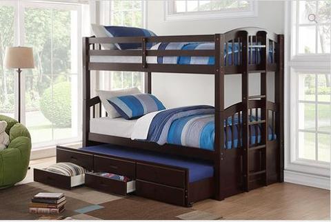 double deck bed with pull out